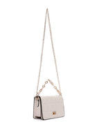 Women's Cream Long Strap Quilted Crossbody Bag | Derimod