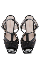 Women's Black Platform Heeled Ankle Strap Sandals | Derimod