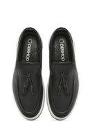 Men's Black Tasseled Leather Casual Loafer | Derimod