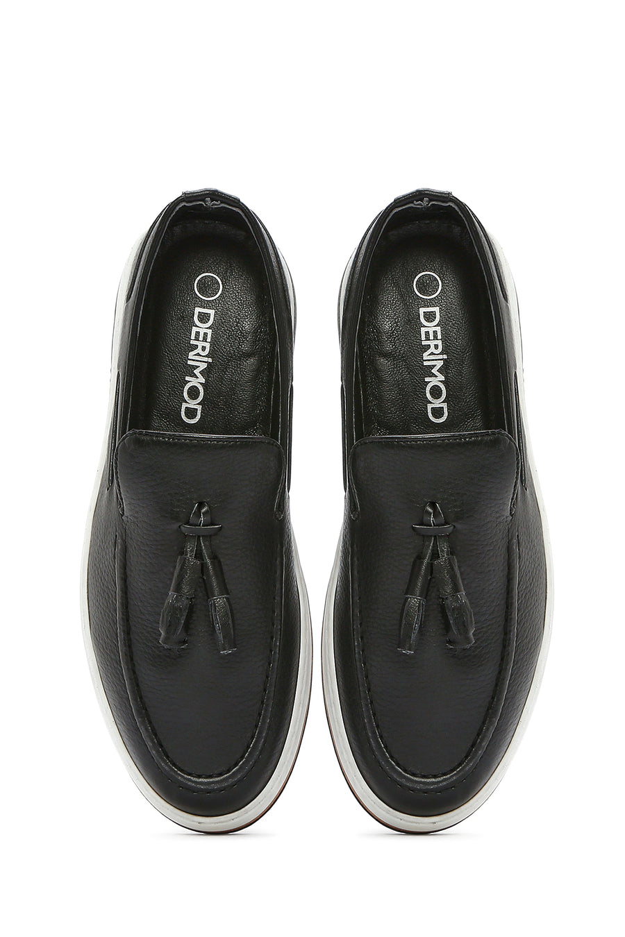 Men's Black Tasseled Leather Casual Loafer