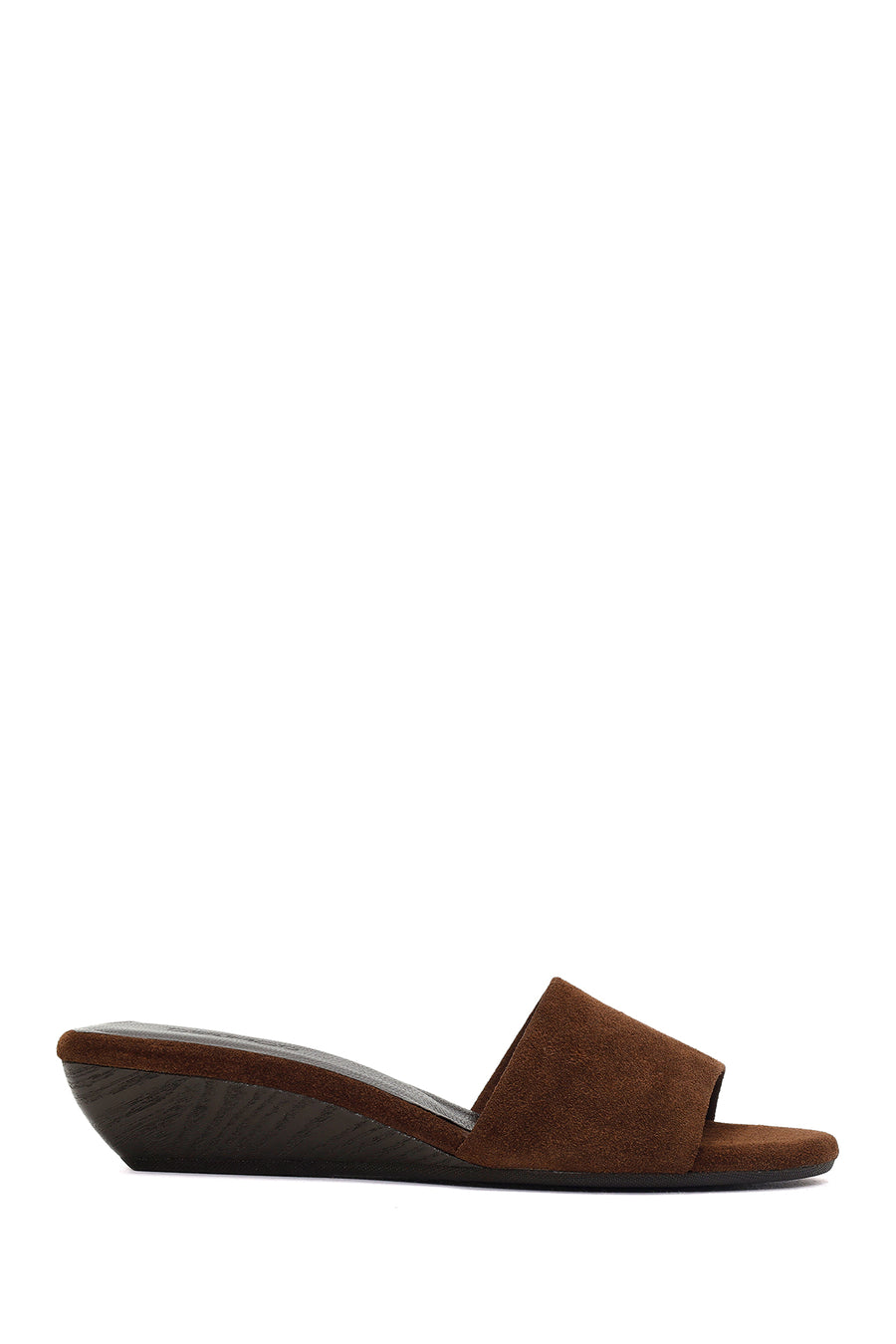 Women's Brown Thick-Soled Suede Leather Slippers 26SFD204210 | Derimod