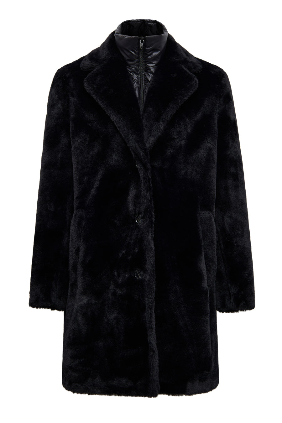 Alaska Women's Black Teddy Coat 25WGP5634FF | Derimod