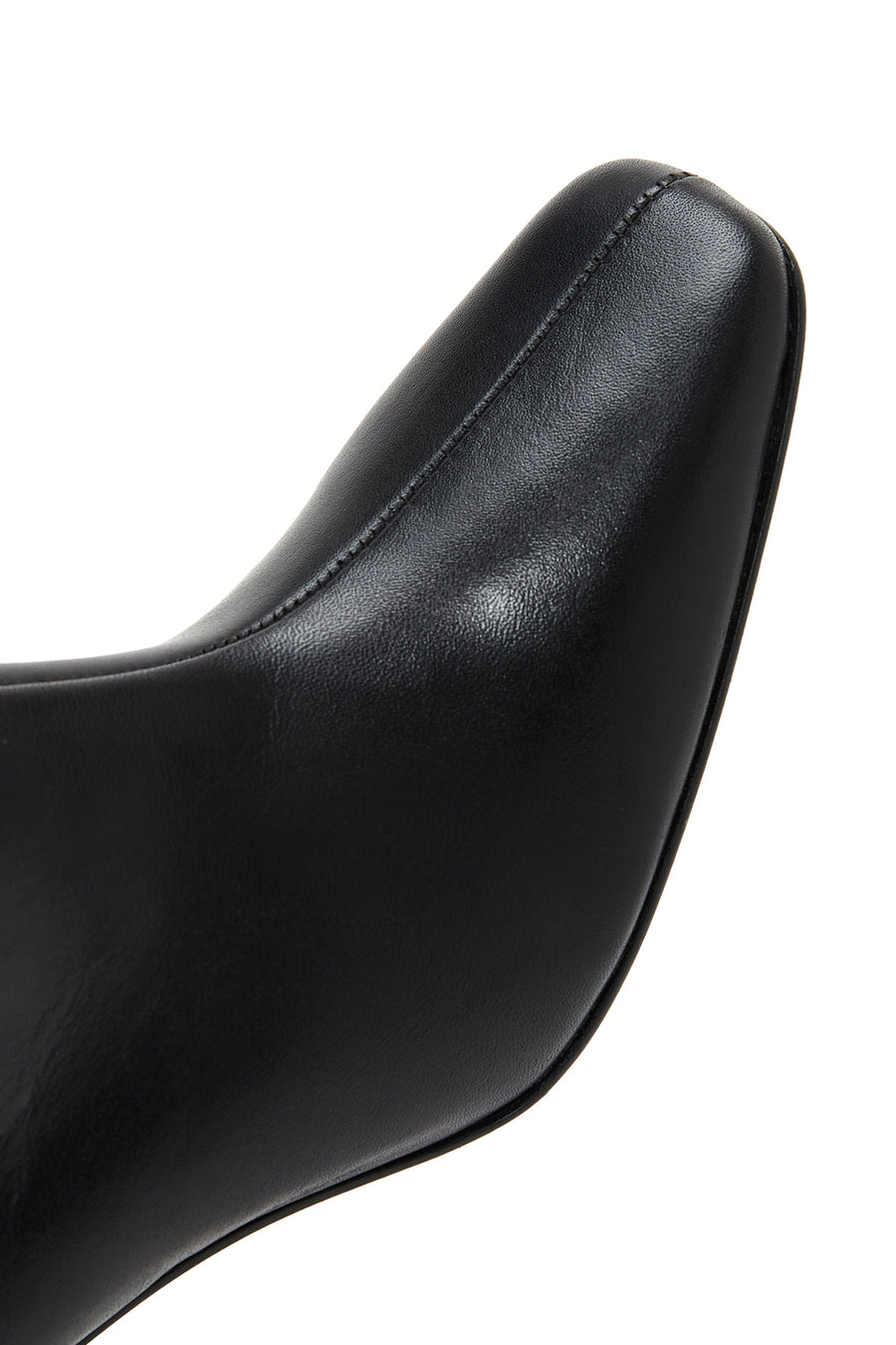 Women's Black Leather Heeled Boots