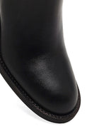 Women's Black Zippered Thick Heeled Boots | Derimod