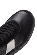 Women's Black Leather Thick Soled Sneaker | Derimod