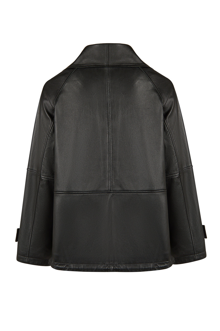 Stefan Woman Black A-Line Leather Jacket
