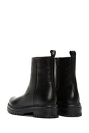 Women's Black Thick Soled Leather Boots | Derimod