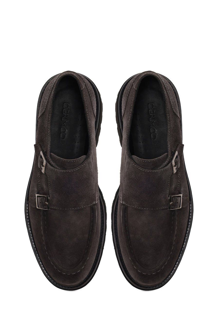 Male Fume Double-Buckle Thick-Soled Suede Casual Shoes
