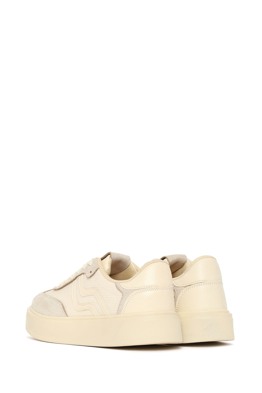 Woman Beige Lace-up Sneakers