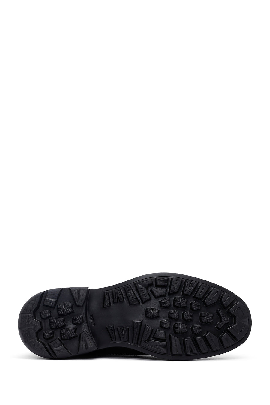 Men's Black Lace-Up Thick-Soled Leather Casual Shoe