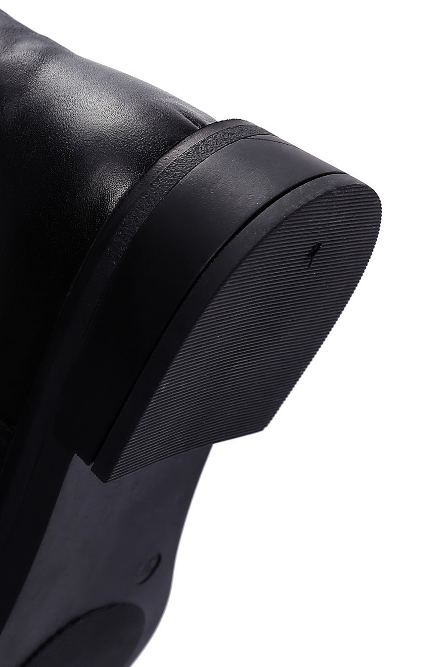Women's Black Leather Zippered Boots
