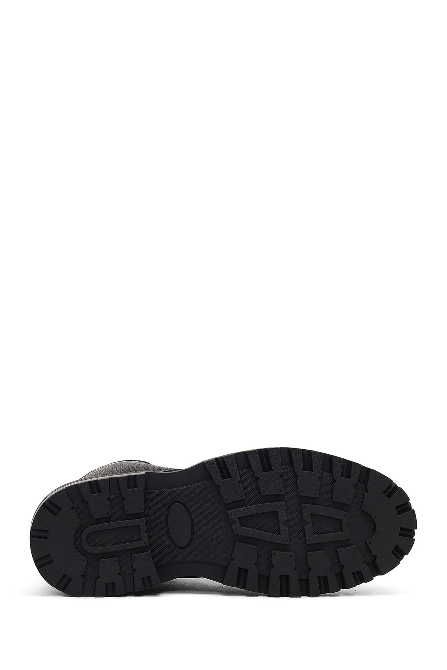 Men's Black Zippered Leather Combat Boots