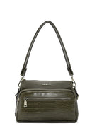 Women's Khaki Crocodile Cross Bag | Derimod