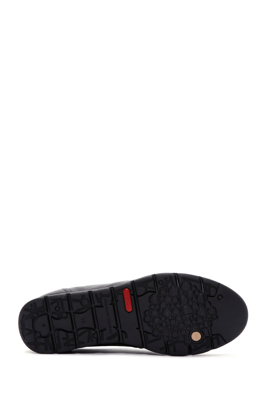 Women's Black Leather Comfort Casual Shoes