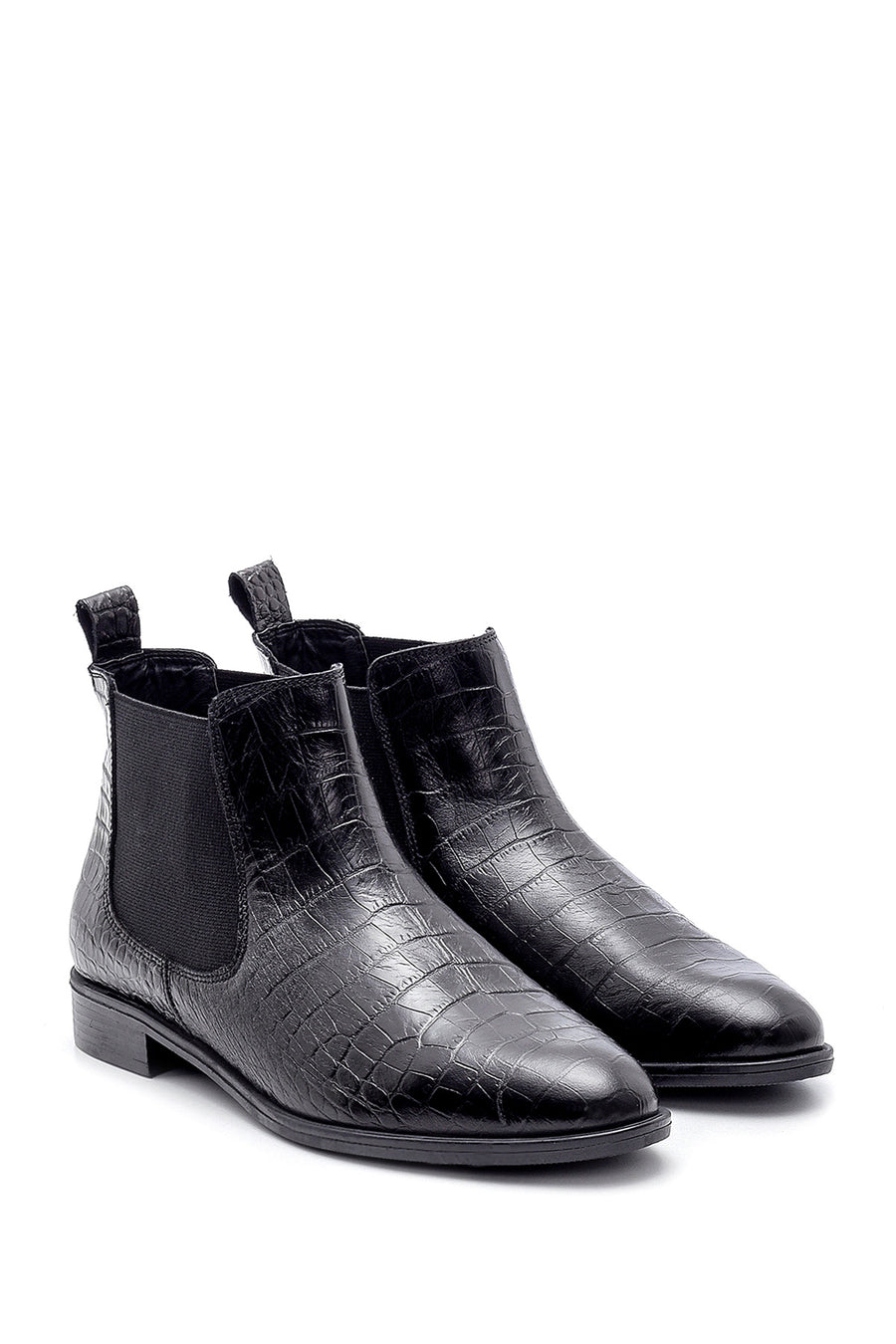 Women's Leather Crocodile Pattern Boots