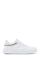 Alberto Guardiani Women's White Chain Leather Sneaker | Derimod