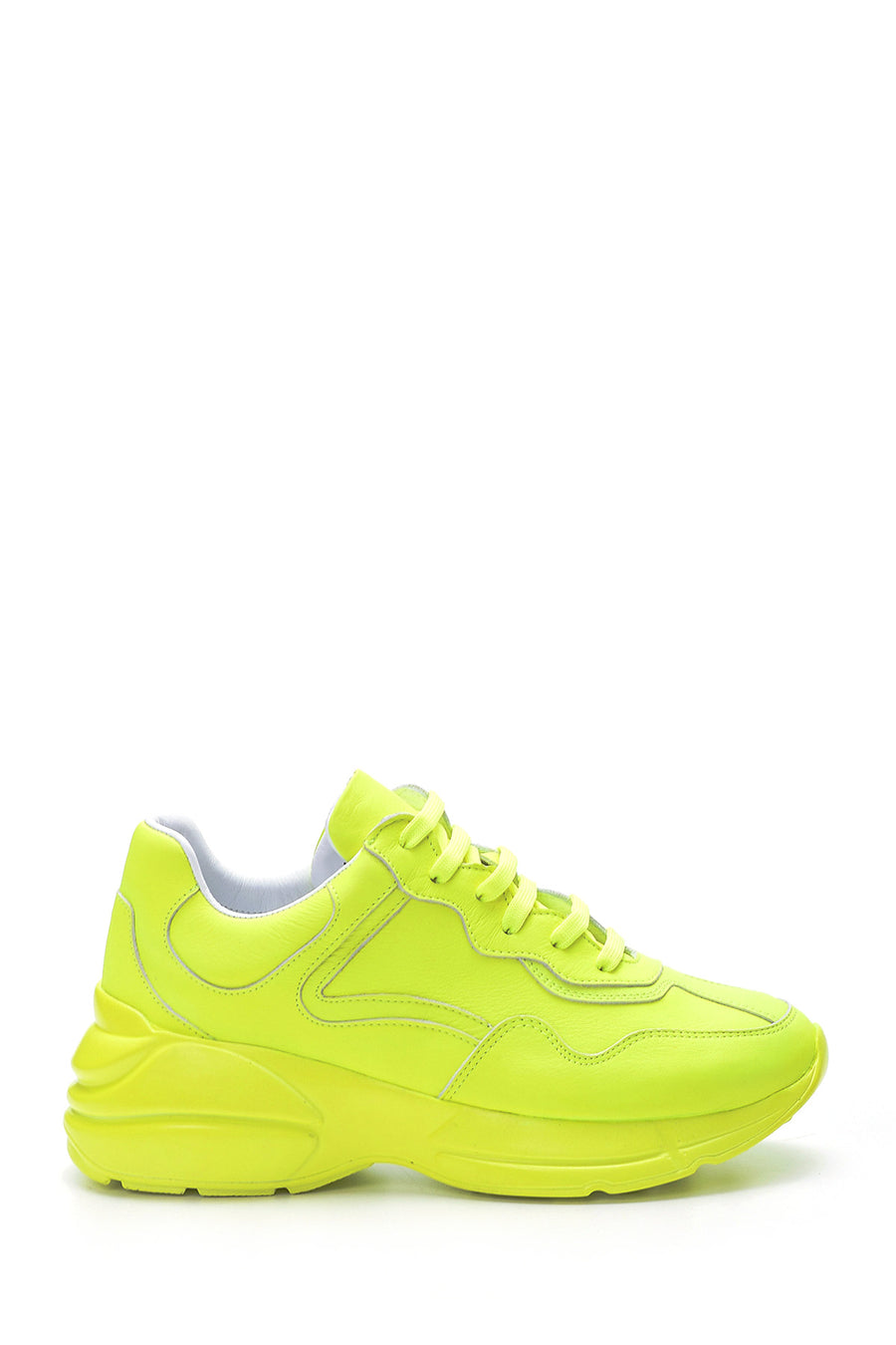 Women's High-Sole Leather Sneaker 19SFD242418 | Derimod