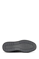 Erkek Siyah Bağcıklı Deri Casual Sneaker | Derimod