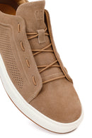 Men's Beige Lace-Up Suede Leather Sneaker | Derimod