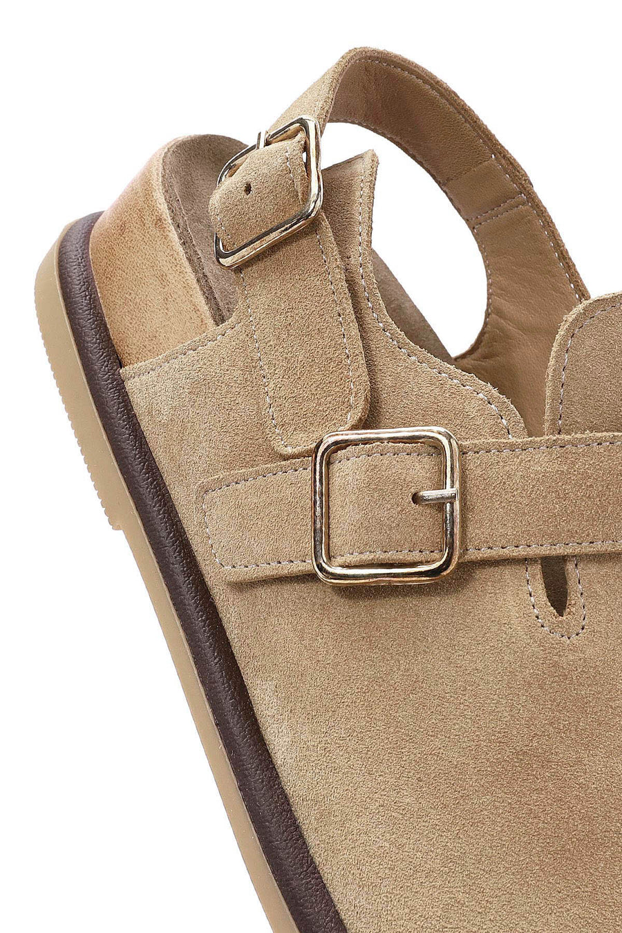Women's Camel Back Tie Suede Leather Sandals