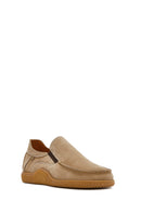 Erkek Bej Nubuk Deri Casual Loafer | Derimod