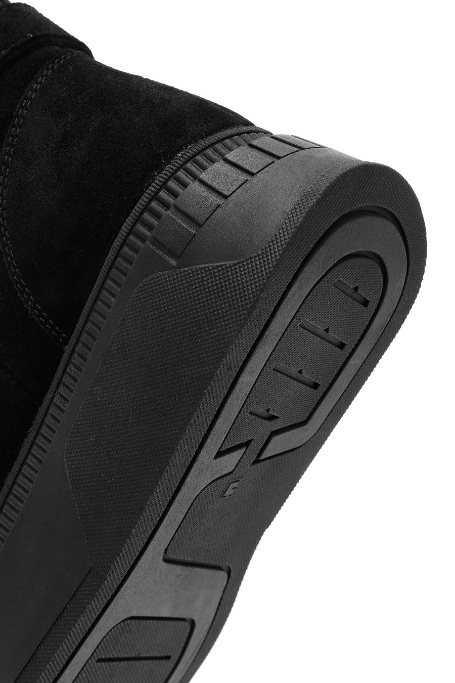 Women's Black Thick-Soled Suede Leather Boots