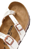 Birkenstock Women's White Mayari Graceful Buckled Slippers | Derimod