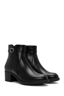 Women's Black Zippered Chunky Heel Boots | Derimod