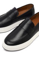 Male Black Thick-Soled Leather Loafer | Derimod