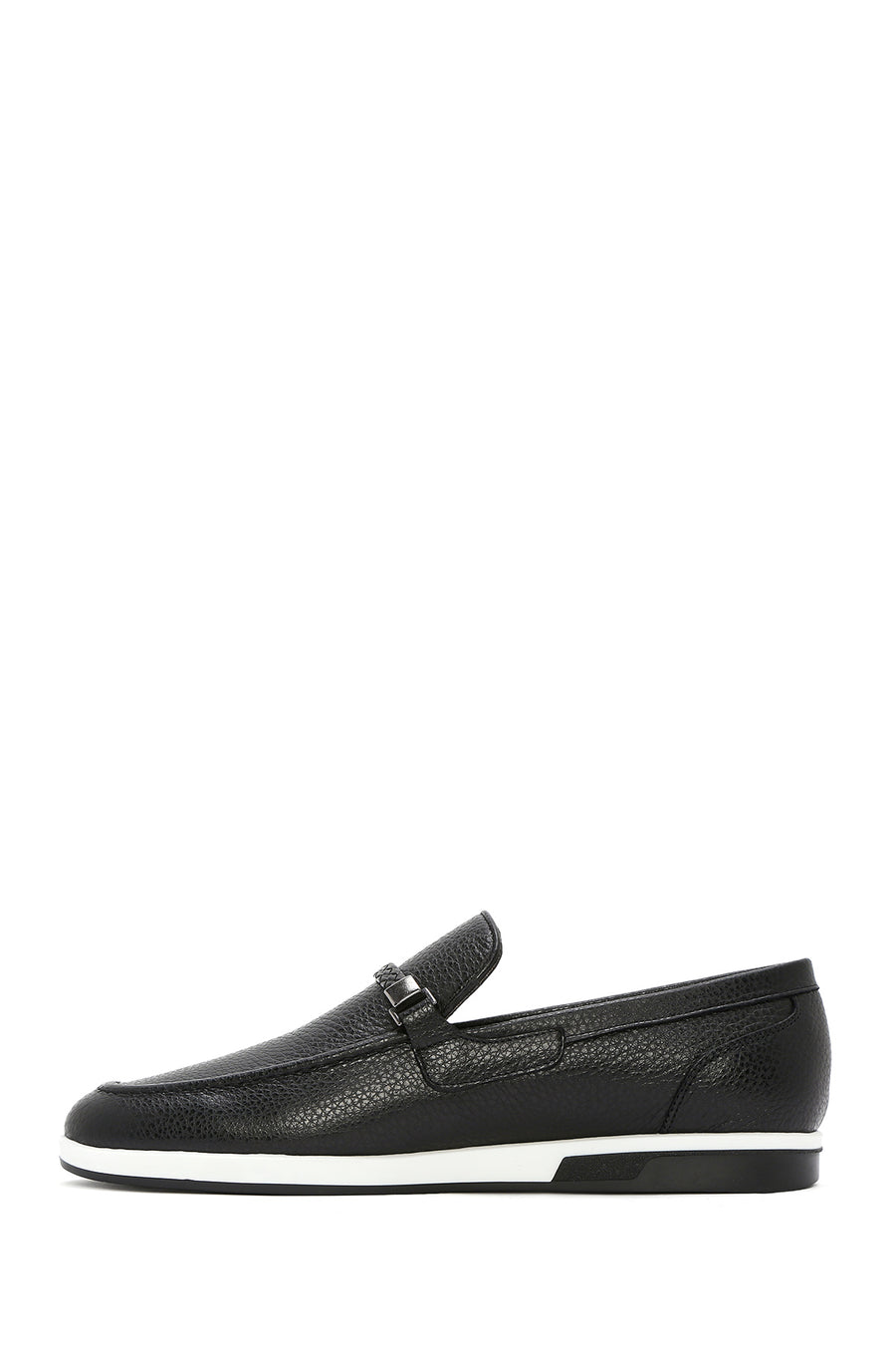 Men's Black Leather Casual Loafer