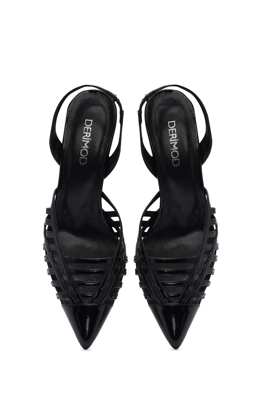 Women's Black Patent Leather Stiletto Heeled Shoes
