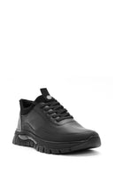 Men's Black Lace-up Leather Sneaker | Derimod
