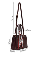 Woman Burgundy Long-Strap Accessorized Croc-Embossed Shoulder Bag | Derimod