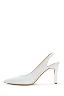 Women's White Leather Heeled Shoes | Derimod
