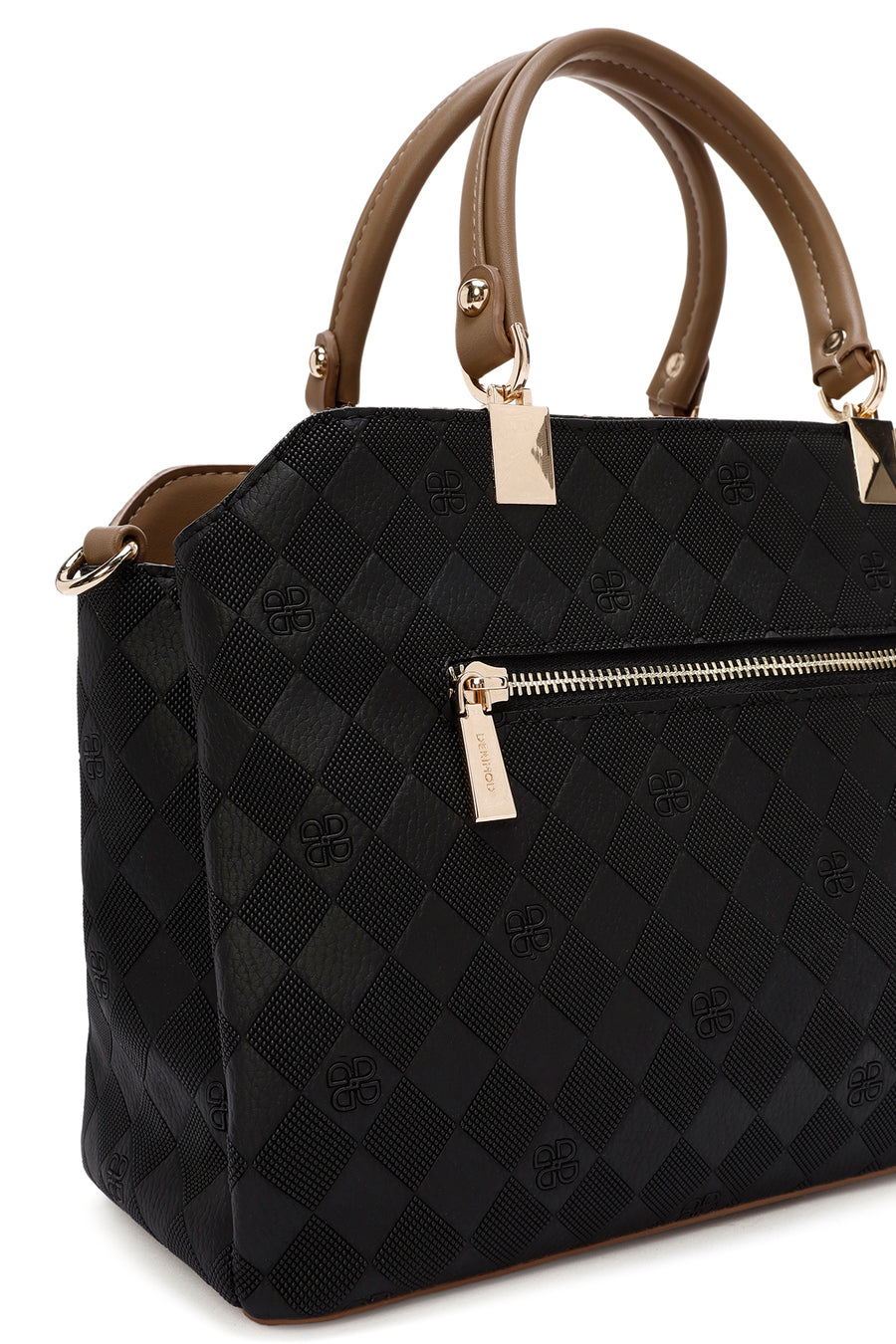 Women's Black Long Strap Printed Shoulder Bag