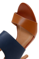 Women's Navy Blue Thin Heeled Sandals | Derimod