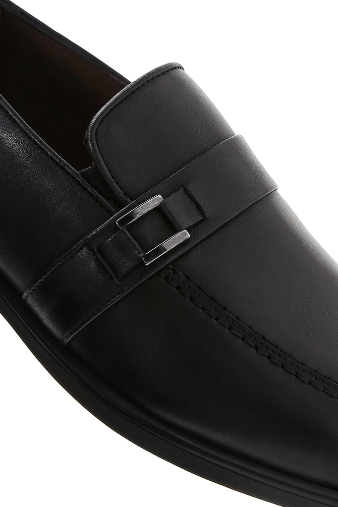 Erkek Siyah Deri Casual Loafer_9