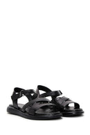 Women's Black Ankle Strap Leather Comfort Sandals | Derimod