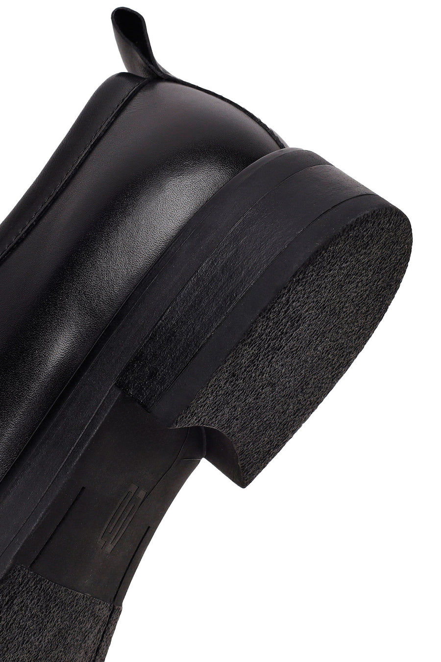 Male Black Lace-Up Thick-Soled Leather Casual Shoes