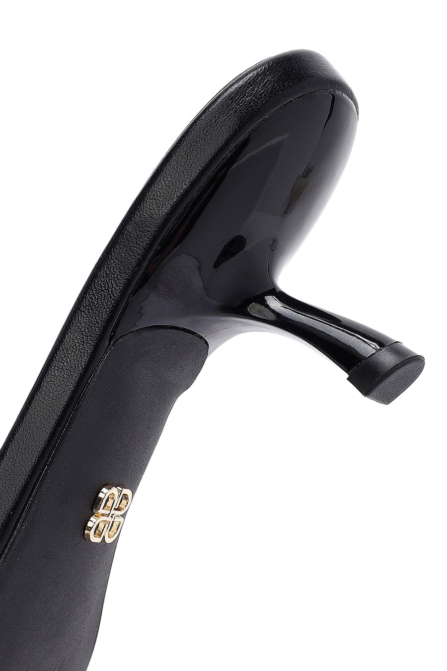 Women's Black Thin Short Heeled Slippers