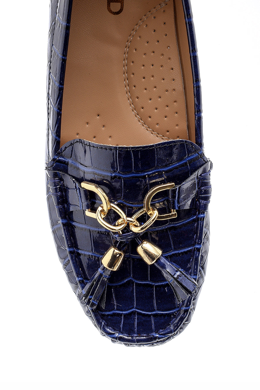 Kadın Kroko Desenli Rugan Loafer