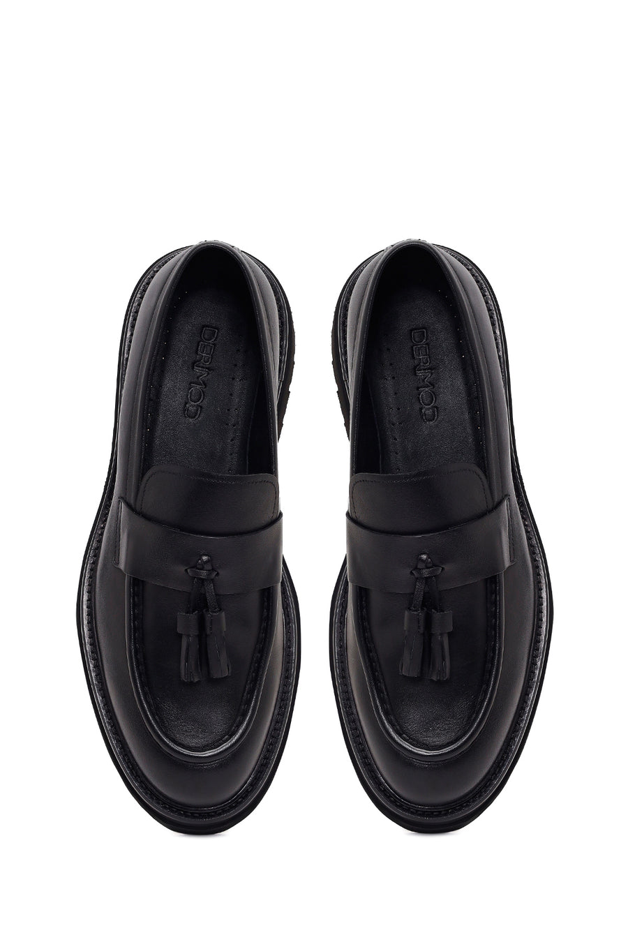 Male Black Tasselled Leather Casual Loafer