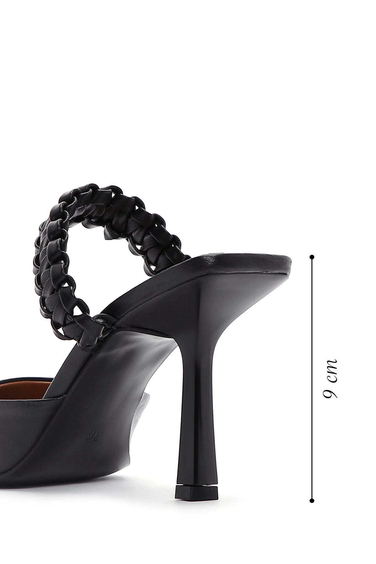 Kadın Siyah Deri İnce Topuklu Ayakkabı
