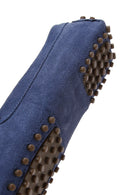 Women's Navy Blue Suede Leather Loafer | Derimod