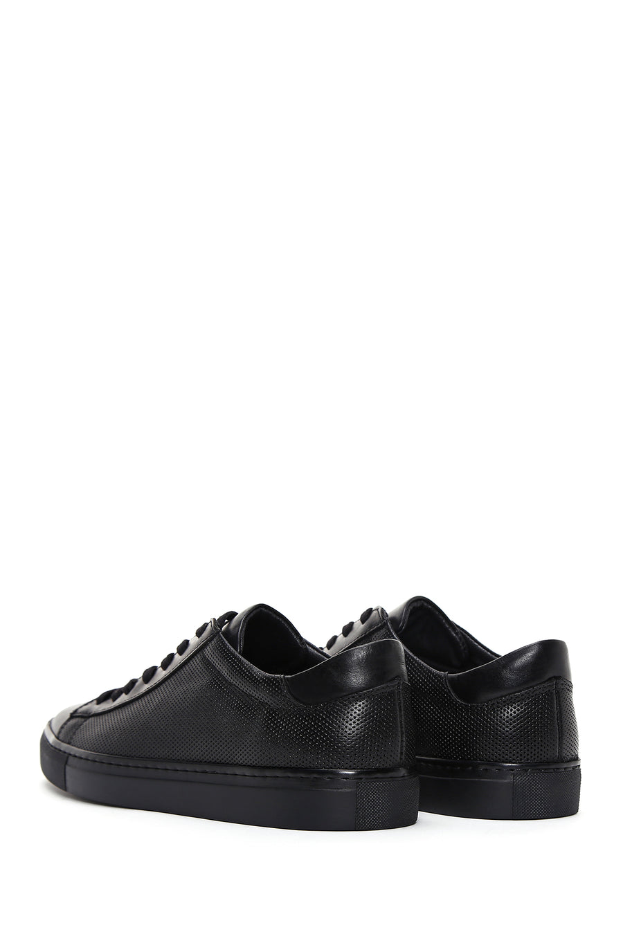 Men's Black Lace-up Leather Sneaker