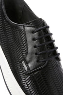 Men's Black Lace-up Leather Sneaker | Derimod