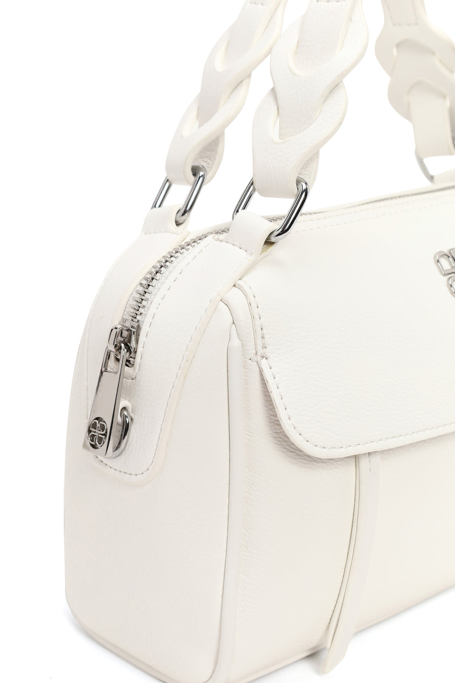 Woman Cream Long-Strap Shoulder Bag