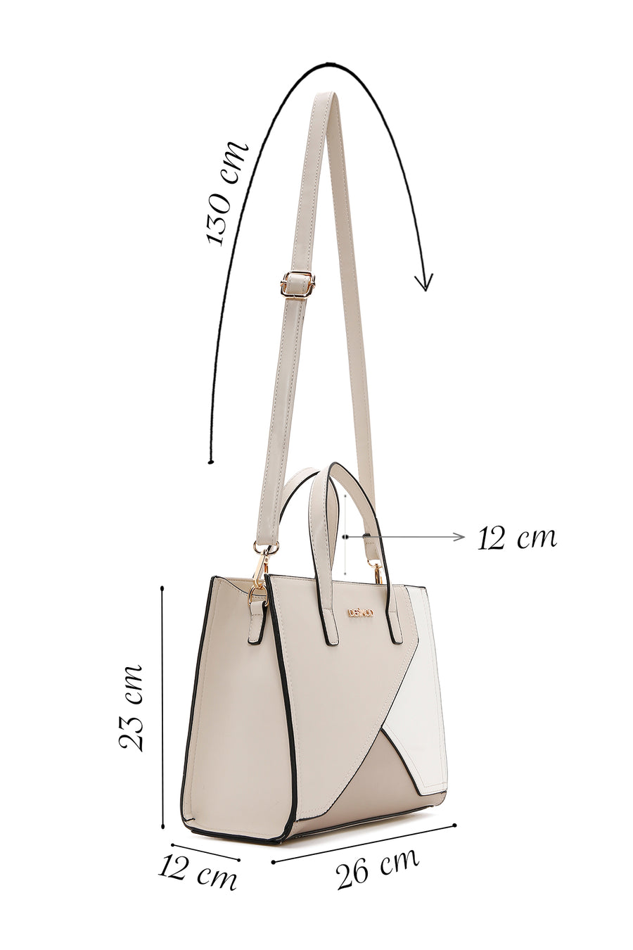 Women's Cream Long Strap Shoulder Bag