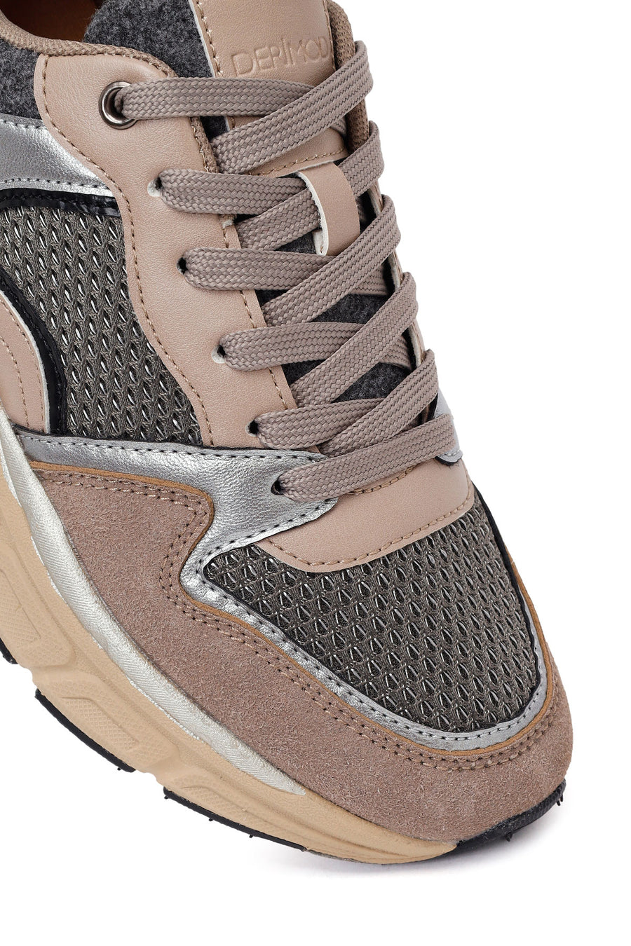 Woman Mink Lace-Up Chunky Sneaker
