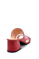 Women's Leather Heeled Slippers | Derimod